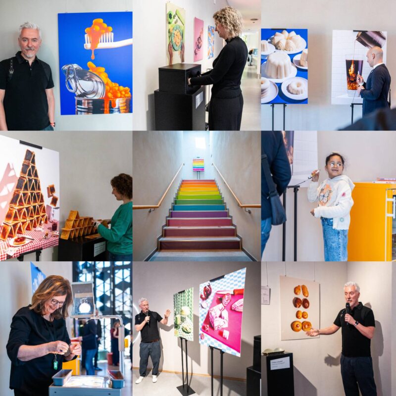 mehrere Bilder zeigen die Hungry Eyes Ausstellung in Sensoria